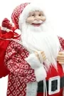 60cm Red And White Diamond Pattern Father Christmas Figurine Ornament With Bag Of Presents And Lantern 3