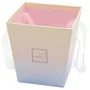 Flower Gift Box Peach Pink And Purple With Ribbon Handles 18cm 1