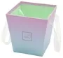 Flower Gift Box Pink Purple And Blue With Ribbon Handles 18cm 1
