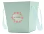 Flower Gift Box Mint Green With Ribbon Handles 18cm 2
