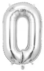 Silver Foil Number 0 Balloon