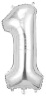 Silver Foil Number 1 Balloon
