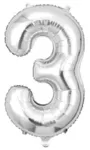 Silver Foil Number 3 Balloon