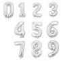 Silver Foil Number 0 To 9 Balloons