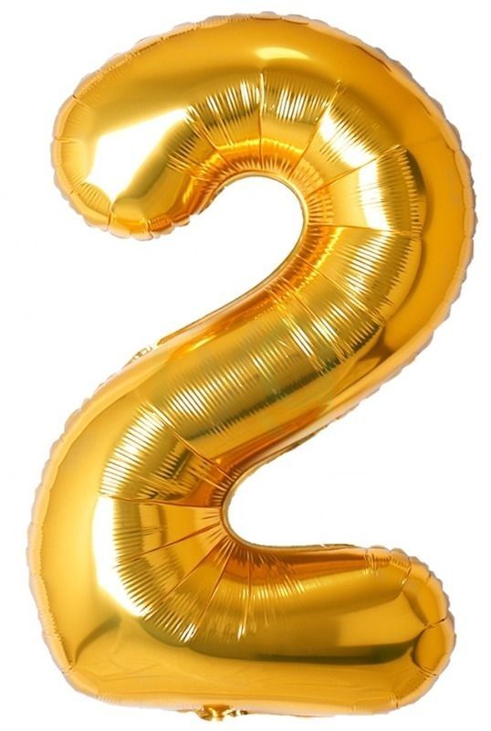 40 inch Gold Foil Number 2 Balloon | Party Supplies | Balloons | Foil ...