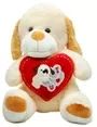 Large Brown Dog With Red Heart Plush Toy 1