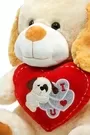 Large Brown Dog With Red Heart Plush Toy 4