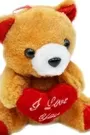 Valentine Teddy Bear With I Love You Heart Brown 2