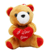 Plush Teddy Bear With Red Heart Brown 16cm