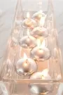 5cm Metallic Silver Floating Candle 4 Hours Burning Time 2