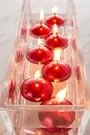 7cm Metallic Red Floating Candle 8 Hours Burning Time 2