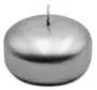 7cm Metallic Silver Floating Candle 8 Hours Burning Time 1