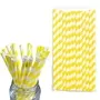 8mm Yellow And White Striped Paper Straws Pack Of 25