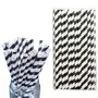 8mm Black And White Striped Paper Straws Pack Of 25