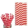 8mm Red And White Striped Paper Straws Pack Of 25