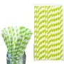 8mm Lime Green And White Striped Paper Straws Pack Of 25