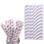 8mm Lilac And White Striped Paper Straws Pack Of 25