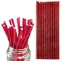 6mm Solid Metallic Red Paper Straws Set Of 25