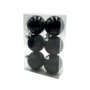 Xma1hf 18 Black Matt Shiney And Glitter 6 Cm Balls 6 Pce