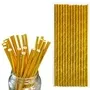 6mm Solid Metallic Gold Paper Straws Set Of 25