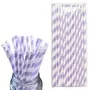 6mm Lilac And White Striped Paper Straws Pack Of 25