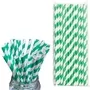 Str16 12 6mm Emerald Green And White Striped Paper Straws Pack Of 25