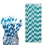Str16 14 6mm Turquoise And White Striped Paper Straws Pack Of 25