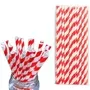 6mm Red And White Striped Paper Straws Pack Of 25