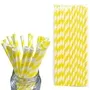 6mm Yellow And White Striped Paper Straws Pack Of 25