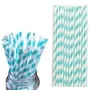 6mm Light Blue And White Striped Paper Straws Pack Of 25