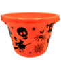 Plastic Bucket With Spider And Pumpkin Design