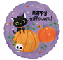 Bal11e 18 Happy Halloween Purple Round Foil Balloon