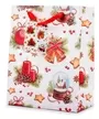 Glitter Candle And Bell Design Medium Christmas Thick Paper Gift Bag 23x18cm