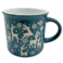 Powder Blue Gloss Embossed Deer Mug