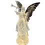 Angel Holding Trumpet With Swirling Glitter Lights And Christmas Music 35 Cm