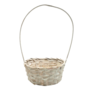 Basket With Handle White Washed 20 X 17 X 9 Cm Xin54