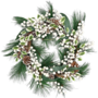 Wreath With White Berries Cones And Ivy 45 Cm Xma1xa