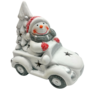 Snowman In Car Ornament With Lights