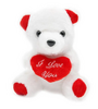 Plush Teddy Bear With Red Heart White 16cm