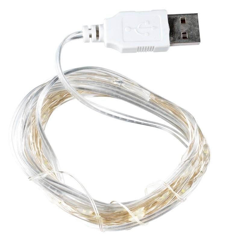 5 meter Warm White USB Operated Fairy Lights x50 LED's Fairy Lights