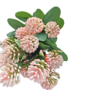 Mini Pin Cushion Flower Bunch With Greenary Baby Pink 32cmclose