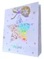 Christmas Holographic Large Thick Paper Gift Bag With Star Design 32x26cm