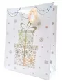 Christmas Holographic Large Thick Paper Gift Bag With Present Design 32x26cm 2