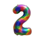 Rainbow Foil Balloon Number 2 40 Inch
