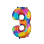 Rainbow Foil Balloon Number 3 40 Inch