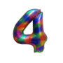 Rainbow Foil Balloon Number 4 40 Inch