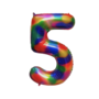 Rainbow Foil Balloon Number 5 40 Inch