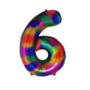 Rainbow Foil Balloon Number 6 40 Inch