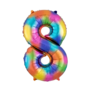 Rainbow Foil Balloon Number 8 40 Inch