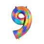 Rainbow Foil Balloon Number 9 40 Inch